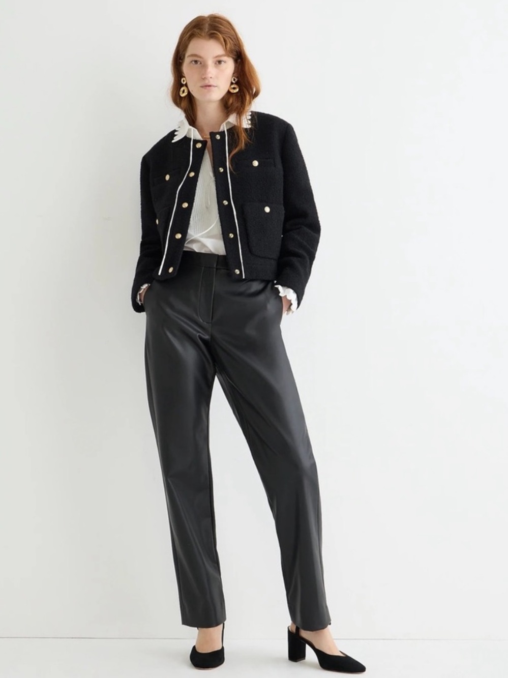 NWT JCrew Kate straight-leg pant in faux leather